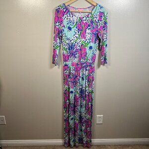 Lilly Pulitzer Nigella Maxi Dress Size Small In The Garden Floral Stretch Preppy